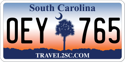 SC license plate OEY765