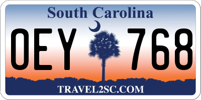 SC license plate OEY768