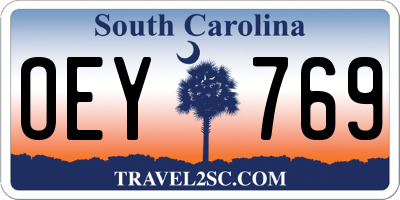 SC license plate OEY769