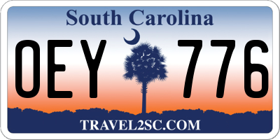 SC license plate OEY776