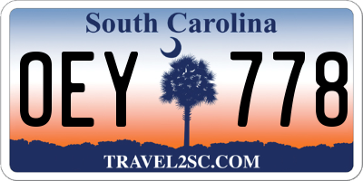SC license plate OEY778