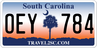 SC license plate OEY784
