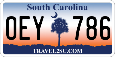 SC license plate OEY786