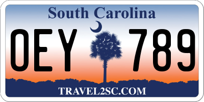 SC license plate OEY789