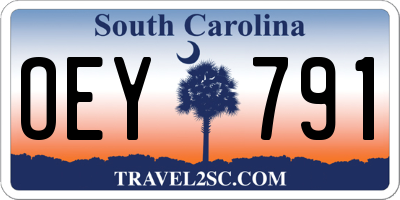 SC license plate OEY791