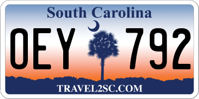 SC license plate OEY792