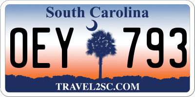 SC license plate OEY793