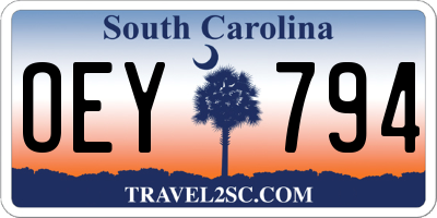 SC license plate OEY794