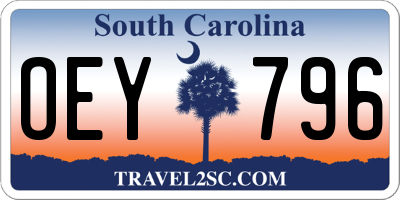 SC license plate OEY796