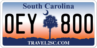 SC license plate OEY800