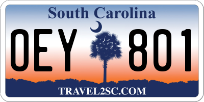 SC license plate OEY801