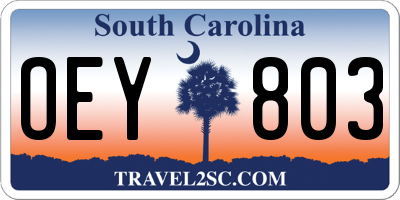 SC license plate OEY803