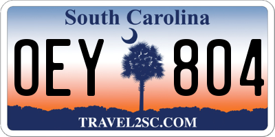 SC license plate OEY804