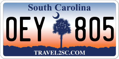 SC license plate OEY805