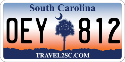 SC license plate OEY812