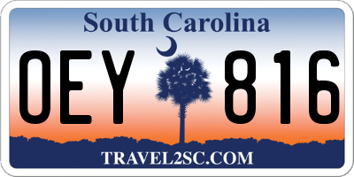 SC license plate OEY816