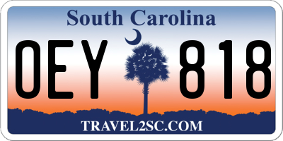 SC license plate OEY818