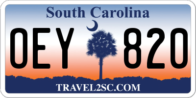 SC license plate OEY820