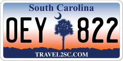 SC license plate OEY822