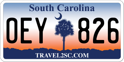 SC license plate OEY826