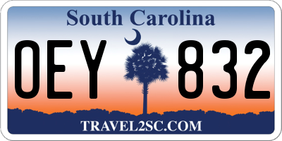 SC license plate OEY832