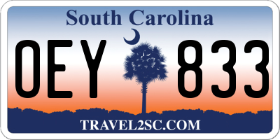 SC license plate OEY833
