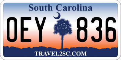 SC license plate OEY836