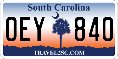 SC license plate OEY840