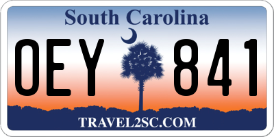 SC license plate OEY841