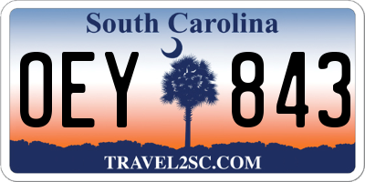 SC license plate OEY843