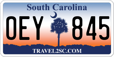 SC license plate OEY845