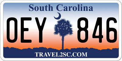 SC license plate OEY846