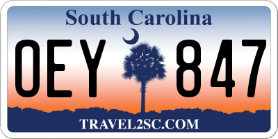 SC license plate OEY847