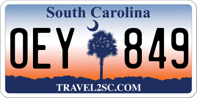 SC license plate OEY849