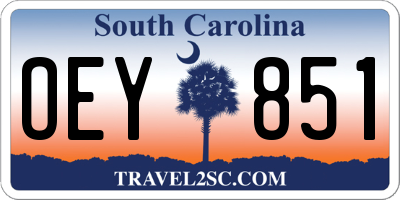 SC license plate OEY851