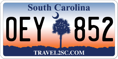 SC license plate OEY852