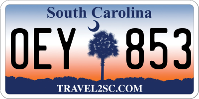 SC license plate OEY853