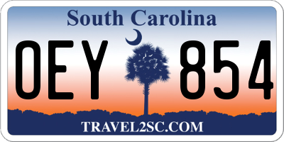 SC license plate OEY854