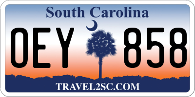 SC license plate OEY858