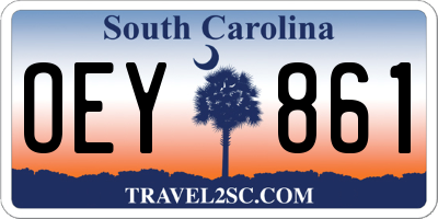 SC license plate OEY861