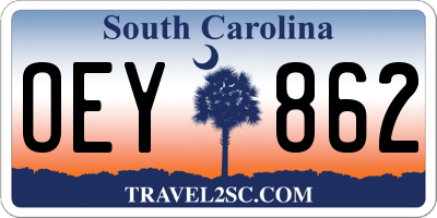 SC license plate OEY862
