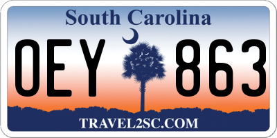 SC license plate OEY863