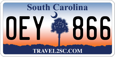 SC license plate OEY866
