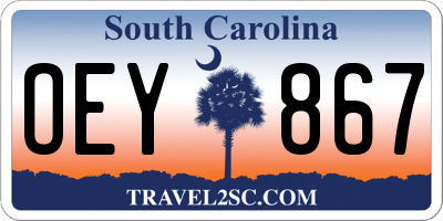 SC license plate OEY867