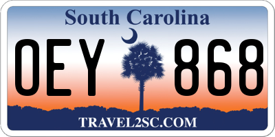 SC license plate OEY868