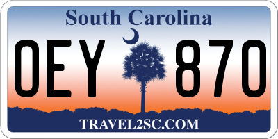 SC license plate OEY870