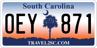 SC license plate OEY871