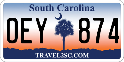 SC license plate OEY874