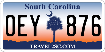 SC license plate OEY876