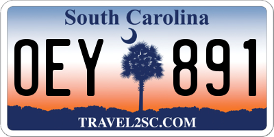 SC license plate OEY891
